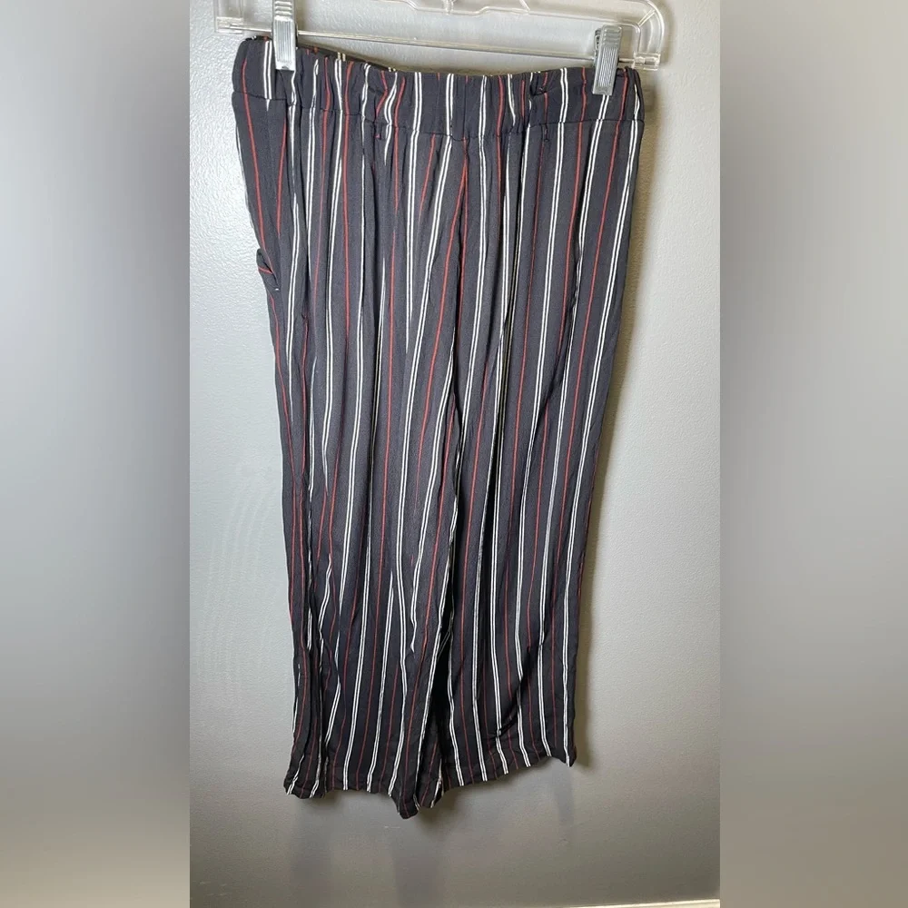 Aritzia Wilfred Women's Striped Pull-On Cropped Wide Leg Front Tie‎ Pant Size XS